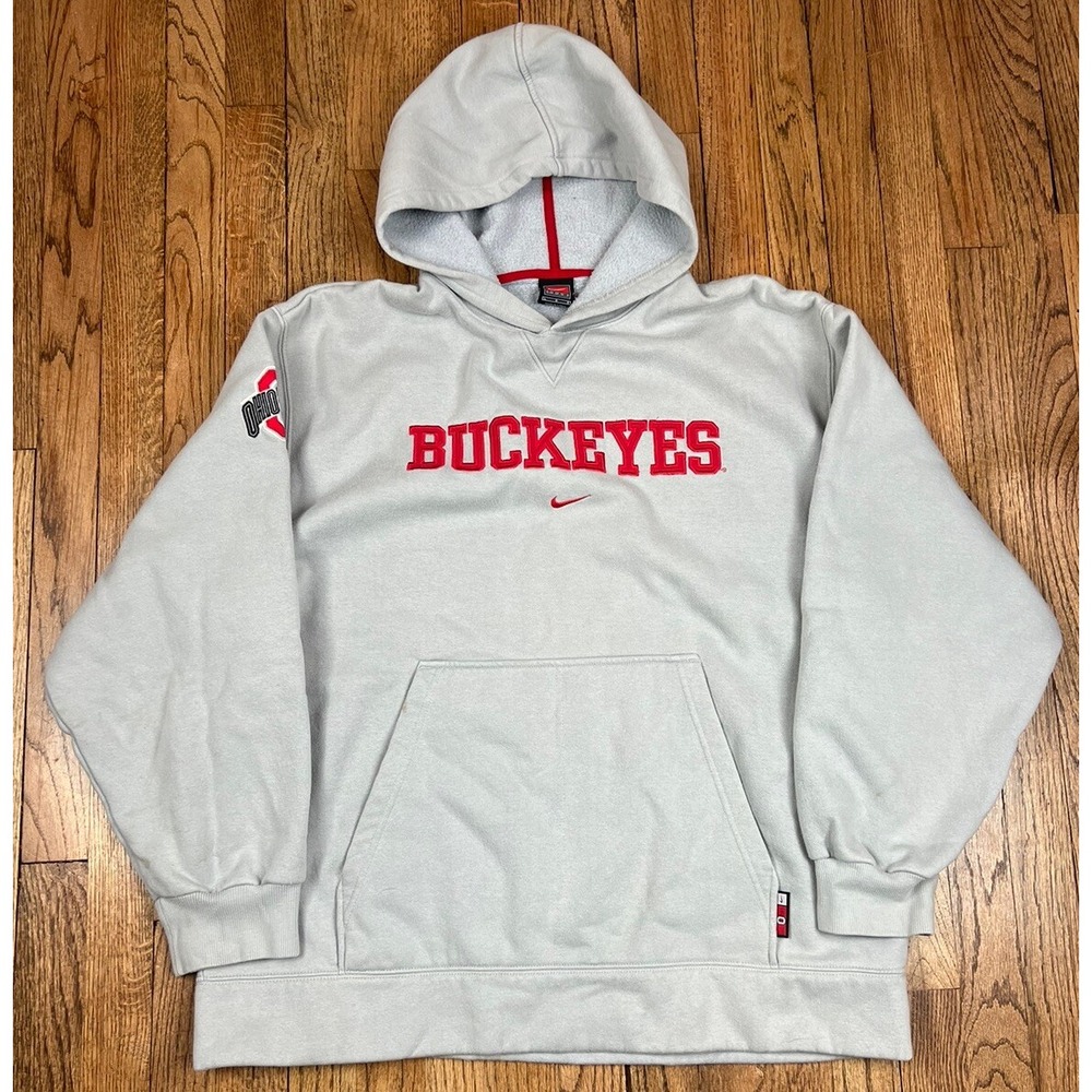 Vintage Ohio State Buckeyes‎ Hoodie Nike Center Swoosh Check Men's Size Large